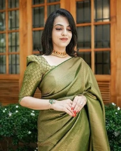 Party Wear Easily Washable And Comfortable Art Silk Sarees Powder at Best Price in Varanasi Saree Sangam