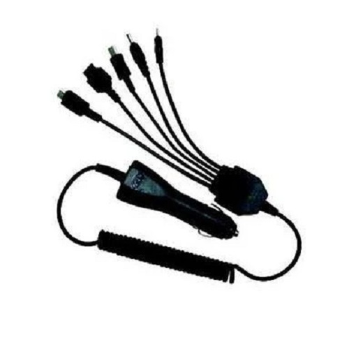 Rubber And Plastic Body Five In One Multi Mobile Phone USB Charger - 5 USB Ports, 2.4A Output, 12V Input Voltage | Charge Multiple Devices Simultaneously