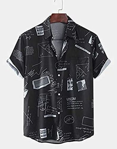 Skin Friendly Men'S Digital Printed Stylish Short Sleeves Casual Shirts