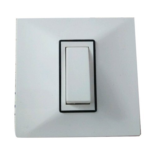 White And Black Rectangular Plastic Material 2.5 Inch Modular Switches - 6 Amp, 220V, IP45 Rated | Versatile Dual Functionality, Durable Design, Wide Compatibility