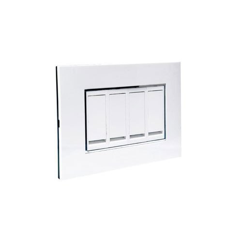 White Rectangular Plastic Material 6 Ampere Rated Current Modular Switches 