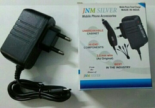 1 Meter Length 2 Amp Rated Power Plastic Mobile Charger - Plastic Shell 1 Meter USB Cable Black Color | Ideal for Smartphones and Tablets Charging