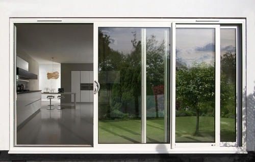 6 Feet Easy To Install White Powder Coated Sliding Aluminum Windows