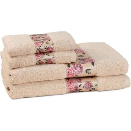 Cotton Fabric Floral Printed Rectangle Soft Touch Hand Towel 