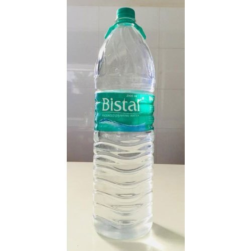 Drinking Water Bottle - 2 Litre Capacity, Round Shape, 20.3 cm Height , Transparent Plastic Material, Roll On Sealing Type, Ideal for Daily Hydration