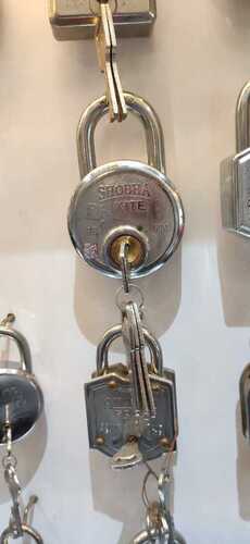 Indian Padlock With Key For Door - Iron Material, Grey Color, Fine Finish | Durable Design, High Quality for Doors and Windows