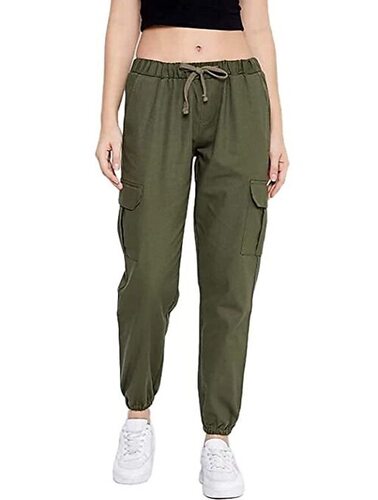 Buy LOWRISE GREEN MULTIPOCKET CARGO PANTS for Women Online in India