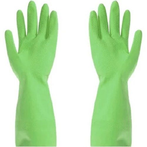 Light Green Full Finger Rubber Safety Hand Gloves