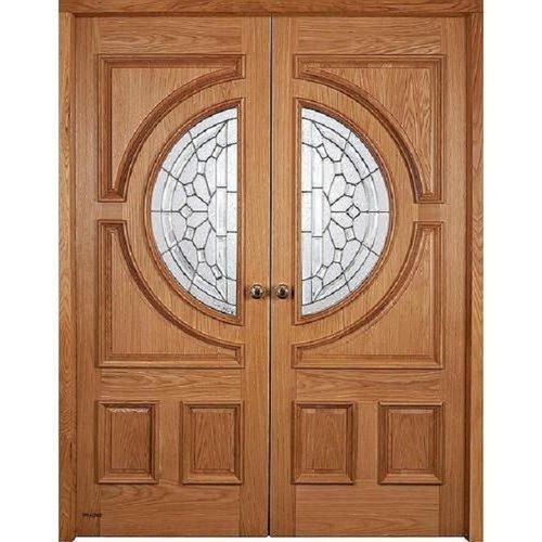 Premium Grade Powder Coated Finished Well Designed Light Brown Wooden Door 