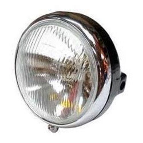 Stainless Steel And Plastic Body Round Two Wheeler White Headlight