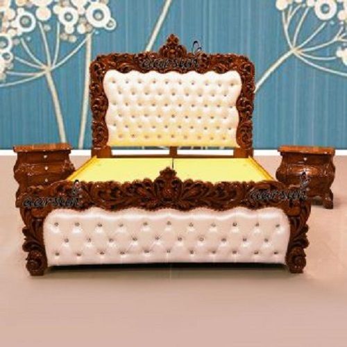 Wooden Carved Maharaja Double Bed For Home Accuracy: High  %