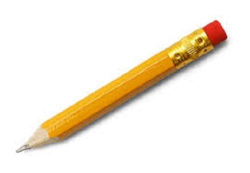 Yellow Color Wood Graphite Pencil With Rubber For Writing Size: 14.5 By 0.7 Cm