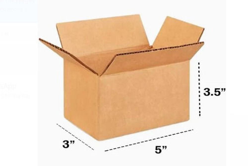 5x3x3.5 Inches Size Plain Brown Paper Material Rectangular Shape 3 Ply Corrugated Box 