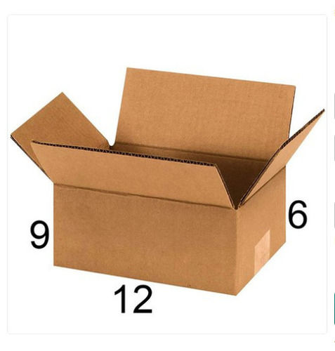 6x9x12 Inches Size Plain Brown Paper Material Rectangular Shape 3 Ply Corrugated Box 