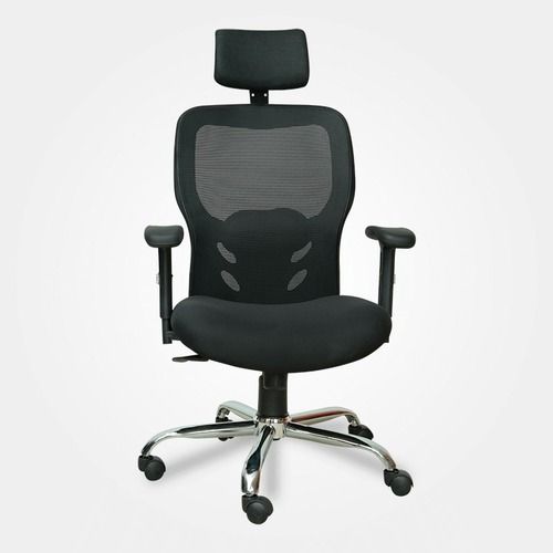 Black And Silver 5 Wheeler High Quality And Comfortable Calibrate Office Chair 