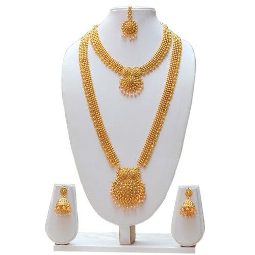 Gold Plated Artificial Necklace And Earring Set