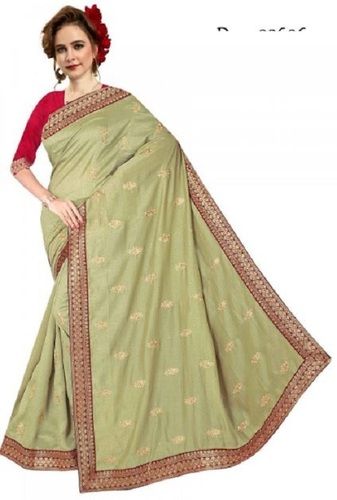 Green And Maroon Party Wear Printed Ladies Banarasi Sarees