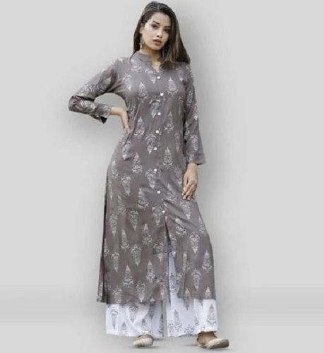 Grey And White Printed Lightweight 100 Percent Pure Cotton Easily Washable And Breathable Festival Wear Ladies Fancy Suits 