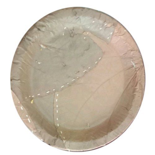 Natural Round Medium Leaf Plate, Paper GSM: 50, Size: 8 Inch