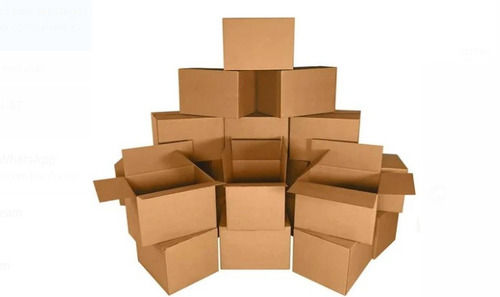 Plain Brown Paper Material Rectangular Shape 3 Ply Corrugated Box