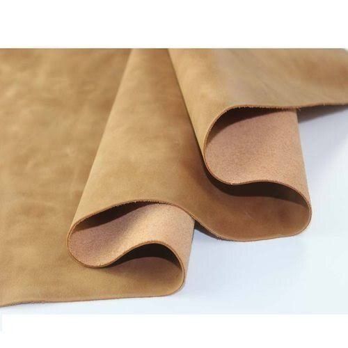 Plain  Brown Color Leather Suede Fabric 