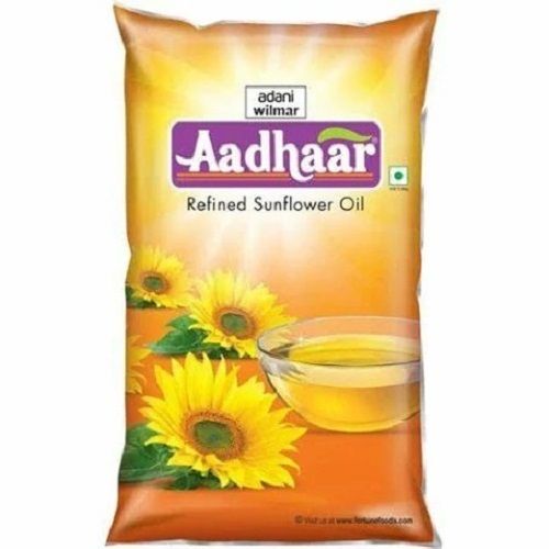 0 Gram Protein Packaging Size 1 Liter Adani Wilmar Aadhaar Refined Sunflower Oil
