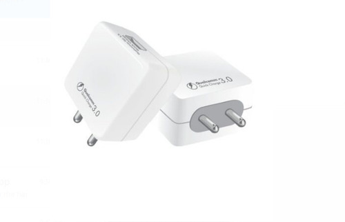 3.0 Ampere Plastic Material Rectangular Shape White Qualcomm Mobile Charger - Lightweight, Compact Design for Easy Portability, Universal Use Anywhere