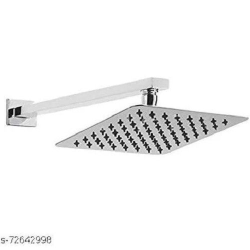 Eco-Friendly 8 Inch Stainless Steel Rectangular Compact Streamlined Wall Mounted Silver Overhead Shower