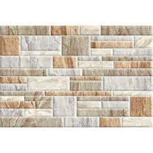 Ceramic Vitrified Wall Tile - 12x12 Inches, Grey & Brown Color | Antibacterial, Polished Finish, 2.5mm Thickness