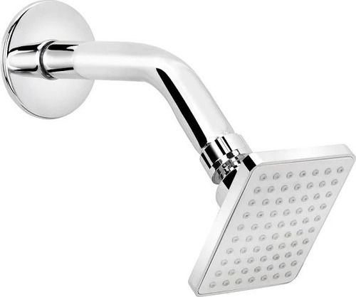 Chrome Finish 8 Inch Size Stainless Steel Wall Mount Silver Overhead Bathroom Shower Base Material: Abs