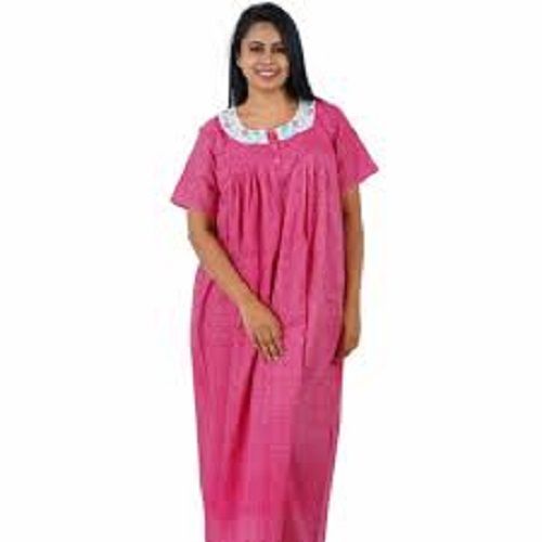 Women's pink satin nighty by GG EXPORTS GROUP, Made in India