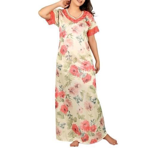 Ladies Casual Wear Cotton Printed Nighty