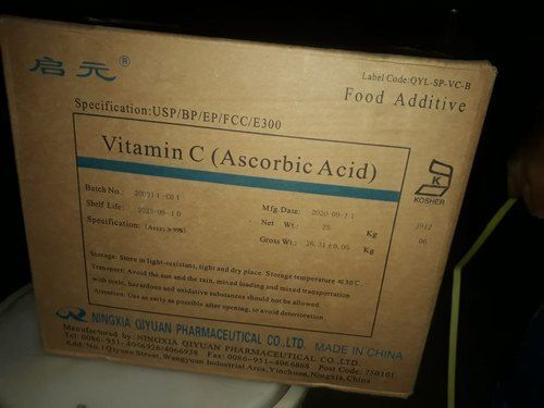 Vitamin C/ Ascorbic Acid, Packaging Size: 25 Kg