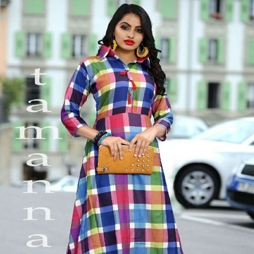 3/4 Sleeve Western Wear Kurti For Casual Wear And Festival Wear Occasion