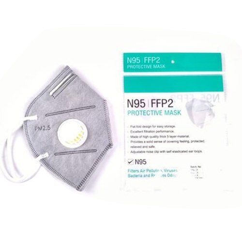 5 Layer N95 Breathable Light Grey Color Respirator Protective Face Mask Application: Commercial