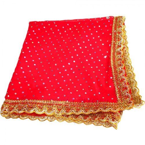 Red Antibacterial Printed Pattern Eco-Friendly Mata Chunri