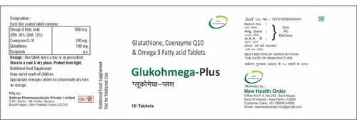 Glutathione, Coenzyme Q10 & Omega 3 Fatty Acid Tablets - Essential Antioxidants For Heart Health, Energy Boost, Tissue Development & Recovery at Best Price in New Delhi | New Health Order Glutathione, Coenzyme Q10 & Omega 3 Fatty Acid Tablets - Essential Antioxidants For Heart Health, Energy Boost, Tissue Development & Recovery at Best Price in New Delhi | New Health Order