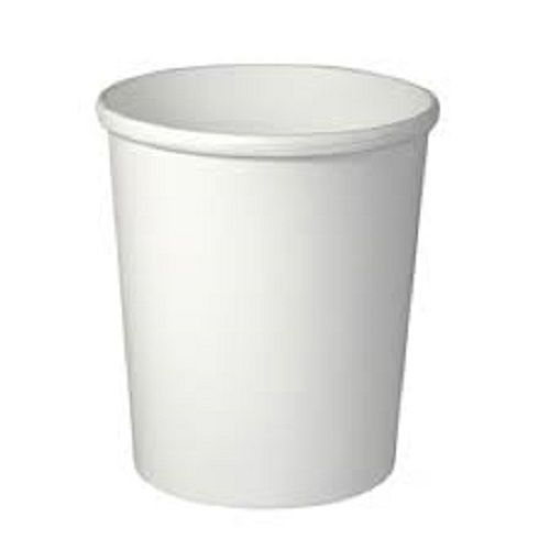 White Plain Round Disposable Paper Glass For Party And Events