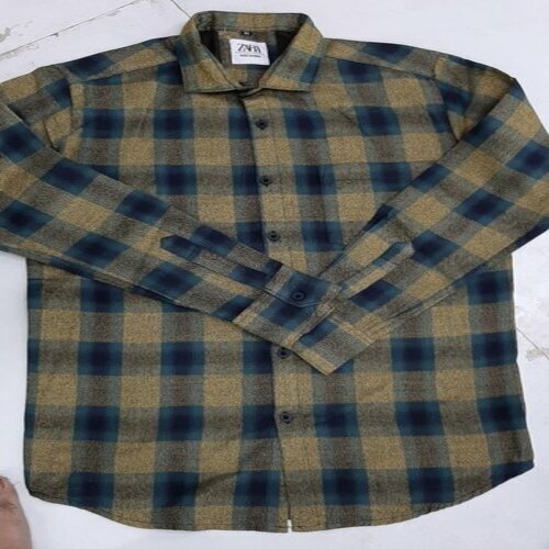 Metal Trendy Design Attractive Look Brown Color Twill Check Shirt
