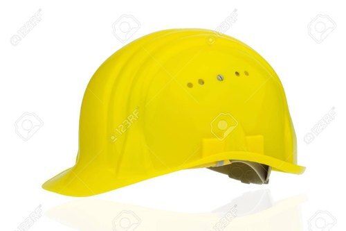 Yellow Plain Pattern Pvc Material Medium Size Industrial Safety Helmets