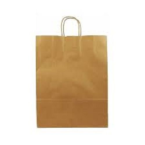 Easy to Carry Eco-Friendly 100 Percent Recyclable Plain Wood Pulp Kraft Paper Carry Bags