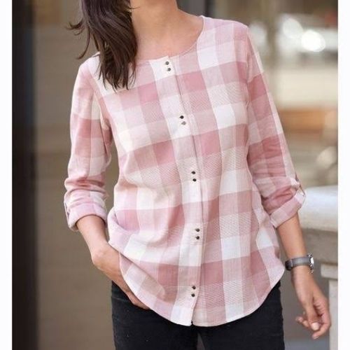 Casual Ladies Shirt, Comfortable And Easily Washable, Cotton Fabric