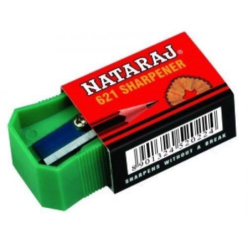 Green Rectangular Plastic Body Nataraj Pencils Sharpener