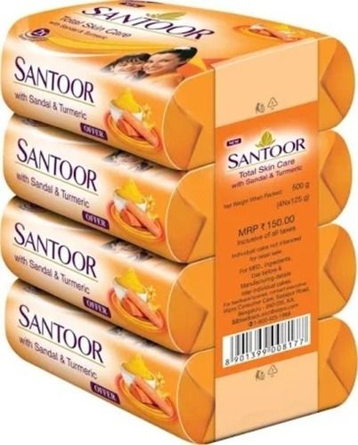 Orange Sandal And Turmeric Fragrance Rectangular Santoor Bath Soap 