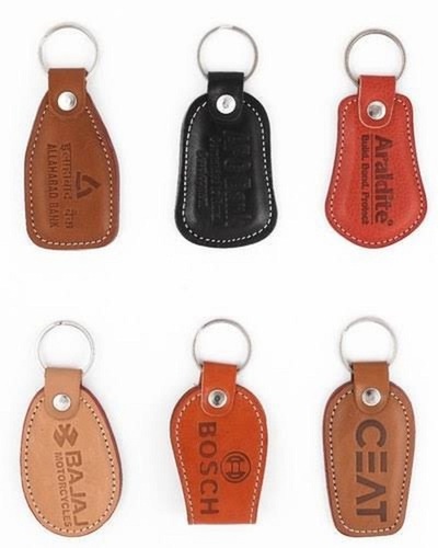 Pack Of 6 Pieces Multicolor Designer And Durable Leather Key Chain