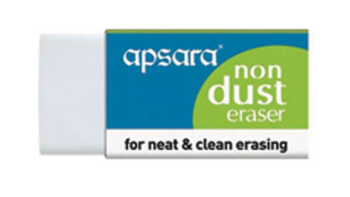 Rectangular Shape White Rubber Non Dust Apsara Eraser