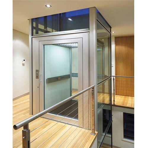 0.50 M/Sec Maximum Speed Stainless Steel Ac Drive Glass Residential Elevator