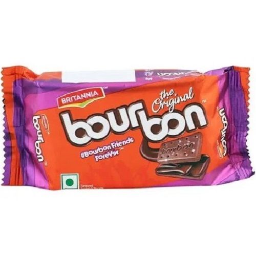 Brown Rectangular Delicious And Sweet 2.5 Gram Fat Chocolate Bourbon Biscuits 