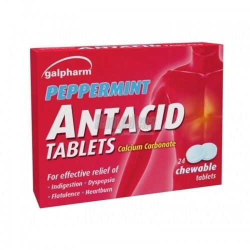 Peppermint Antacid Tablets Calcium Carbonate