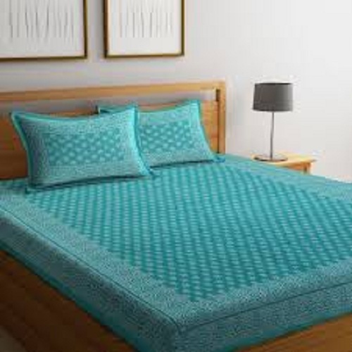 Sky Blue Colour And Cotton Bed Sheet at Best Price in Solapur A K